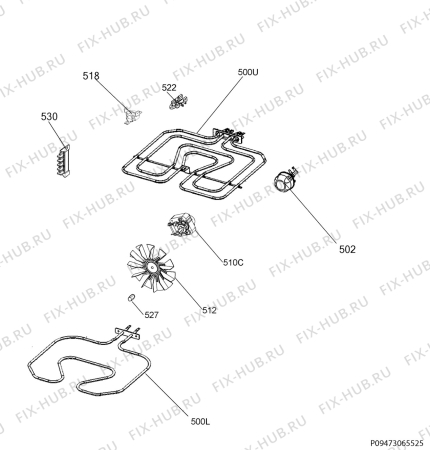 Взрыв-схема плиты (духовки) Electrolux EKC954301X - Схема узла Electrical equipment